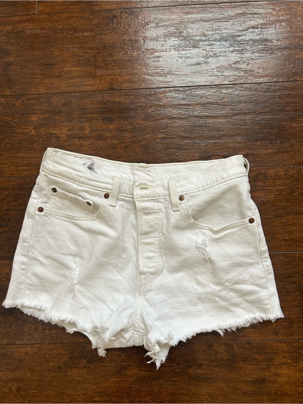 White Levi 501s Women's Shorts